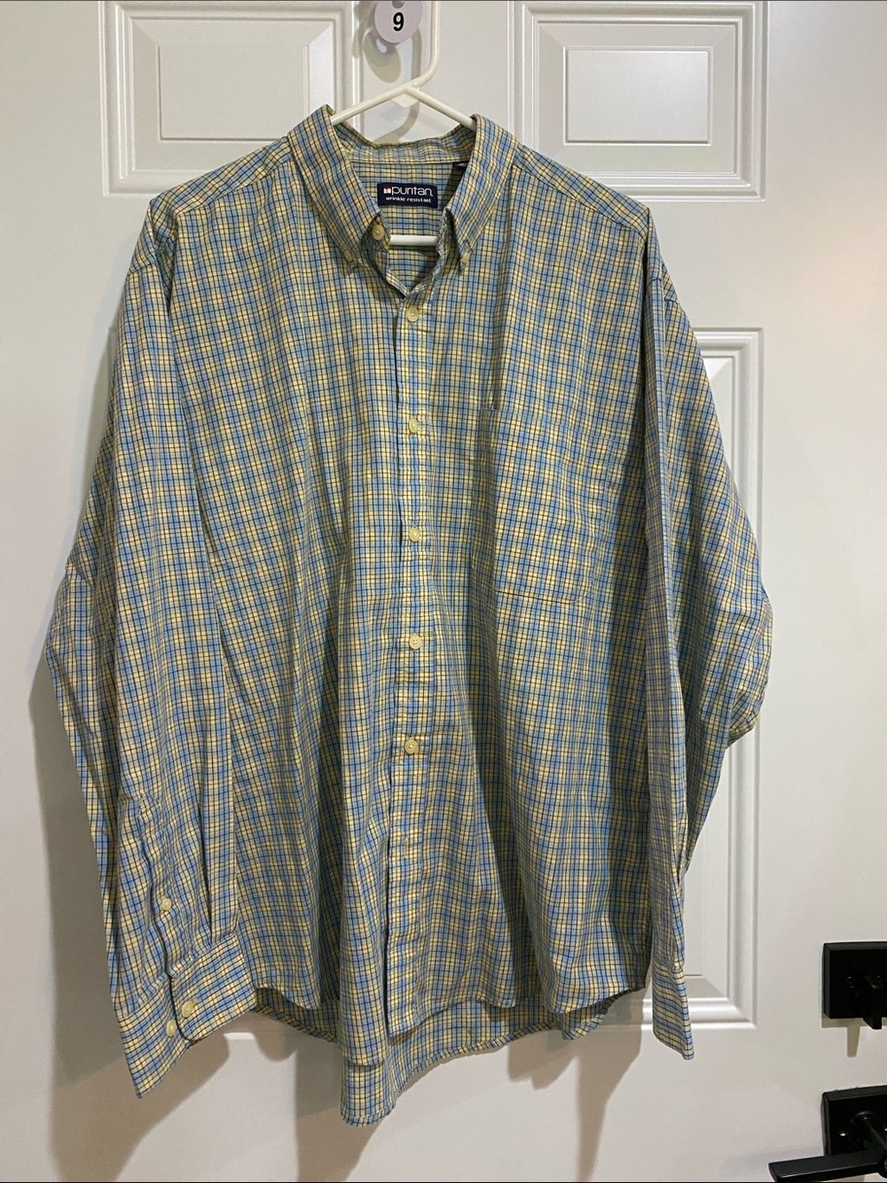 Puritan Yellow & Blue Plaid Long-Sleeve Button-Down Shirt